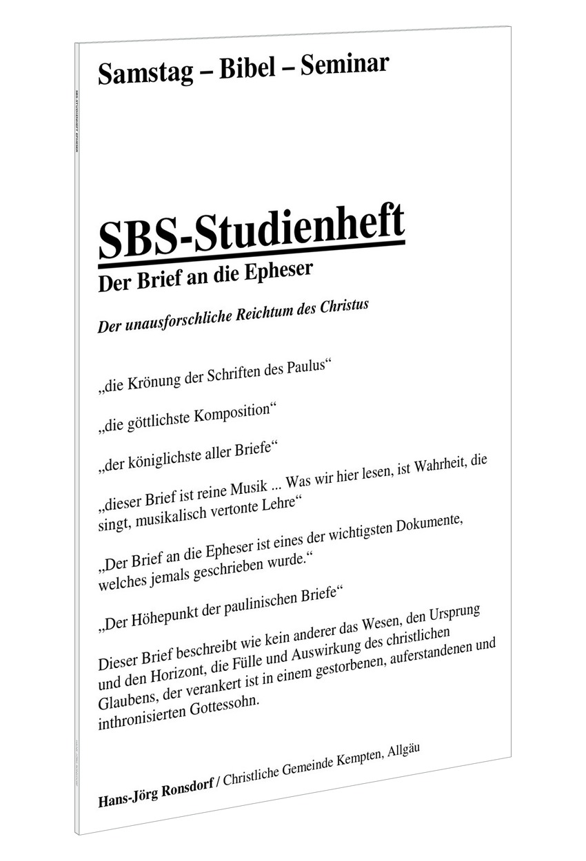 صفحهٔ عنوان: جزوهٔ آموزشی SBS دربارهٔ نامه به افسسیان