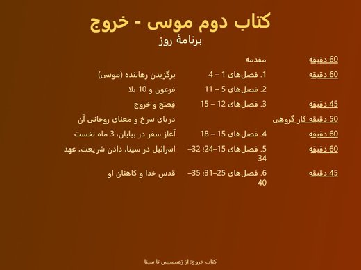 اسلاید عنوان: کتاب خروج – از رعمسیس تا سینا